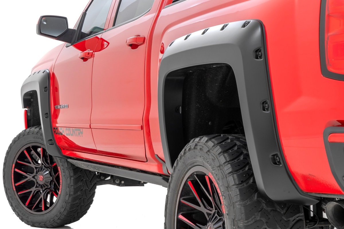 Chevrolet Silverado 2500 HD Fender Flares - Rough Country - Pocket - GCN Victory Red - '14-'18